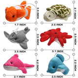 Paquete de 25 mini juguetes de peluche de animales marinos