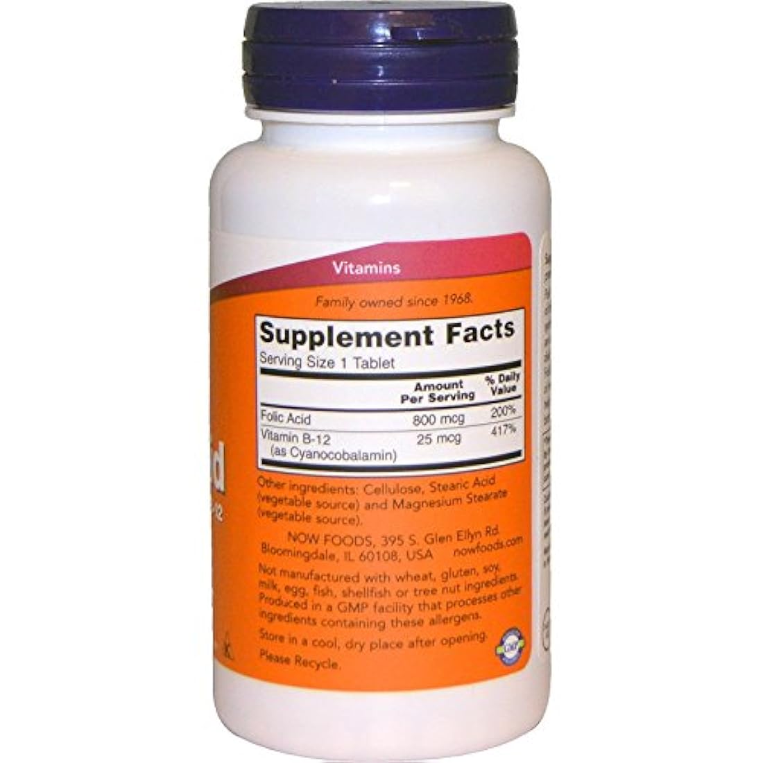 AHORA Ácido Fólico 800mcg, 250 comprimidos (Paquete de 4)