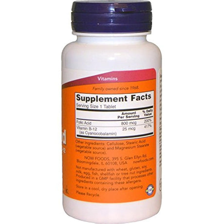 AHORA Ácido Fólico 800mcg, 250 comprimidos (Paquete de 4)