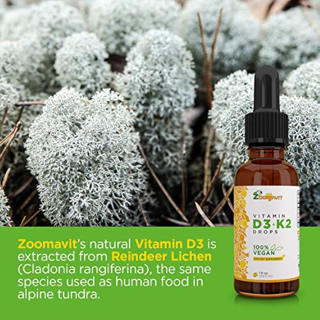Vitamina vegana D3 K2 gotas líquidas con aceite de coco