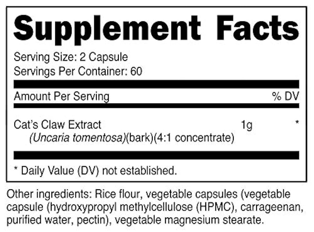 Nutricost Cápsulas de garra de gato, 1000 mg, 120 cápsulas