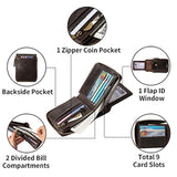 Cartera con cremallera para hombre bloqueo RFID MING CLAN