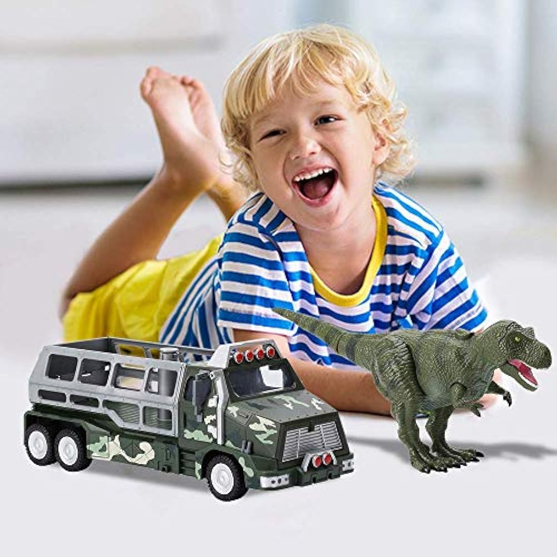 Juego de dinosaurios de juguete para niños y niñas (9.1 in)