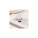 Aretes de tuerca de plata con diseño de bola para mujeres