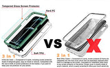 COOLQO - Funda transparente de silicona de cuerpo completo 360º a prueba de golpes, compatible con iPhone 12 / iPhone 12 Pro de 6.1 pulgadas [con 2 protectores de pantalla de vidrio templado], verde