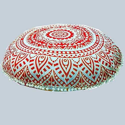 ICC - Cojín redondo grande de 32 pulgadas, para silla otomana, cojín de meditación, cojín de suelo para adultos, fundas otomanas, muebles de sala de manualidades, cubierta de fuego