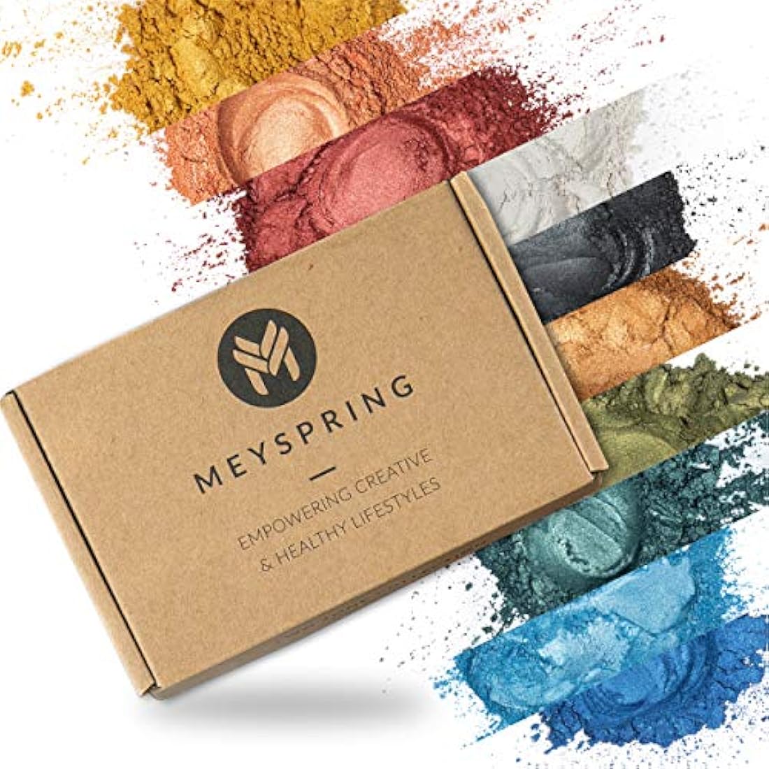 Pigmento de resina epoxi de 2 tonos MEYSPRING, polvo de mica de epoxi y resina de uso artístico, sin grumos ni residuos, sin explosión de resina, excelente para obras de arte, resina epoxi ecológica, resina UV, Multicolor, 100g