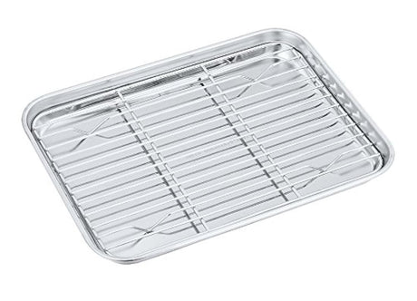 Juego de bandeja y estante para horno de acero inoxidable