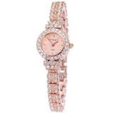 Reloj de pulsera de oro rosa real de King Girl para mujer