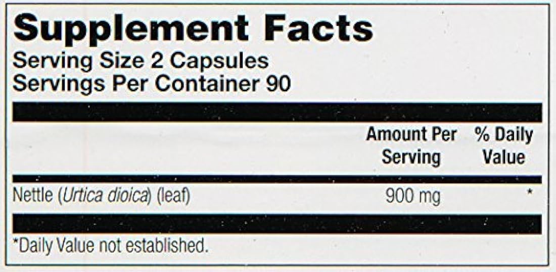 Solaray Nettle Leaf 450mg Vegano, Sin OGM |