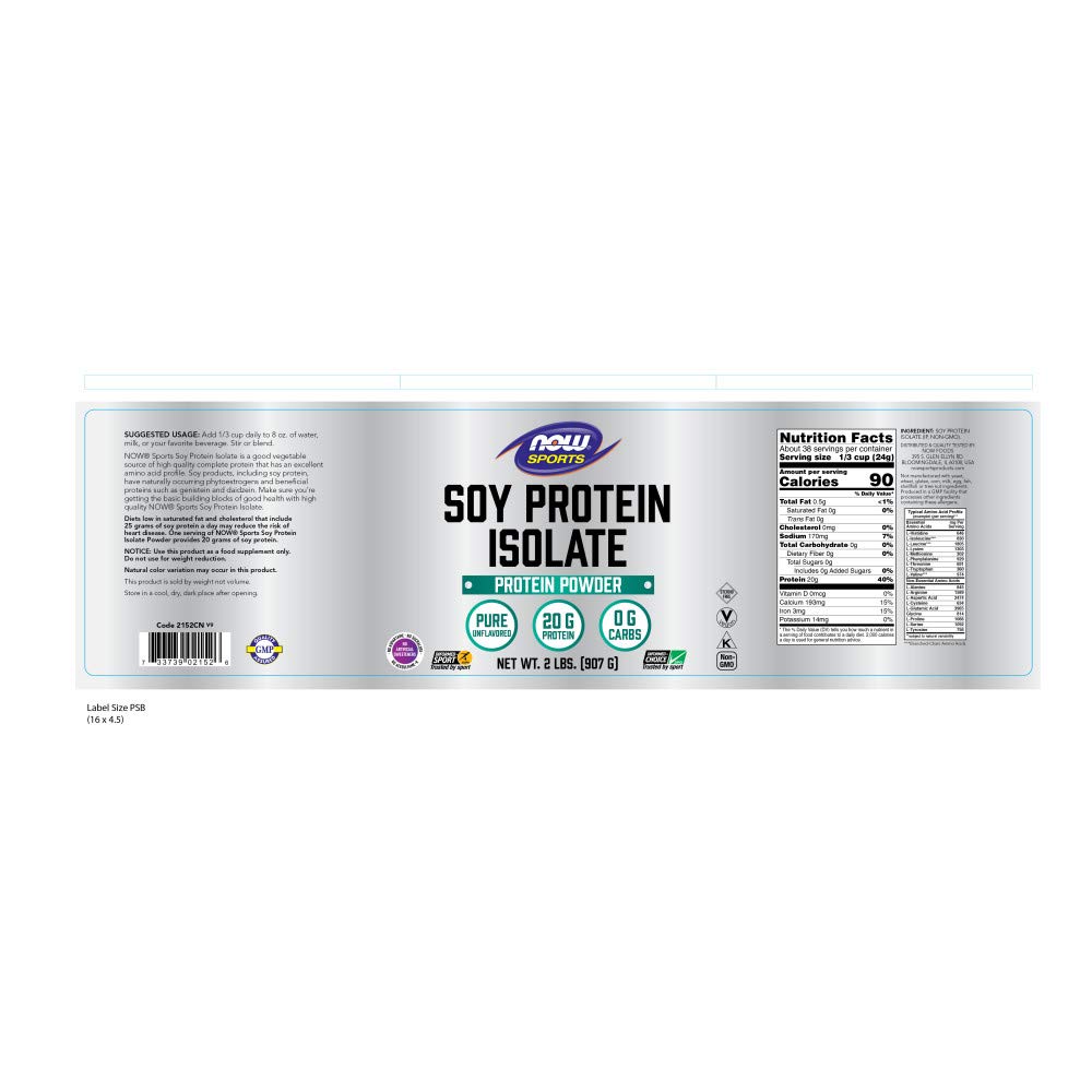 NOW Sports Protein Isolate, sin sabor, 2 libras