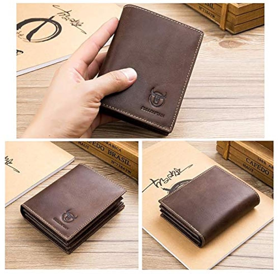BilLCAPTAIN billetera de cuero genuino para hombres