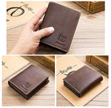 BilLCAPTAIN billetera de cuero genuino para hombres