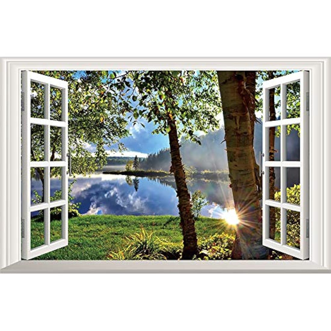 Adhesivo decorativo para pared, diseño de lago pacífico