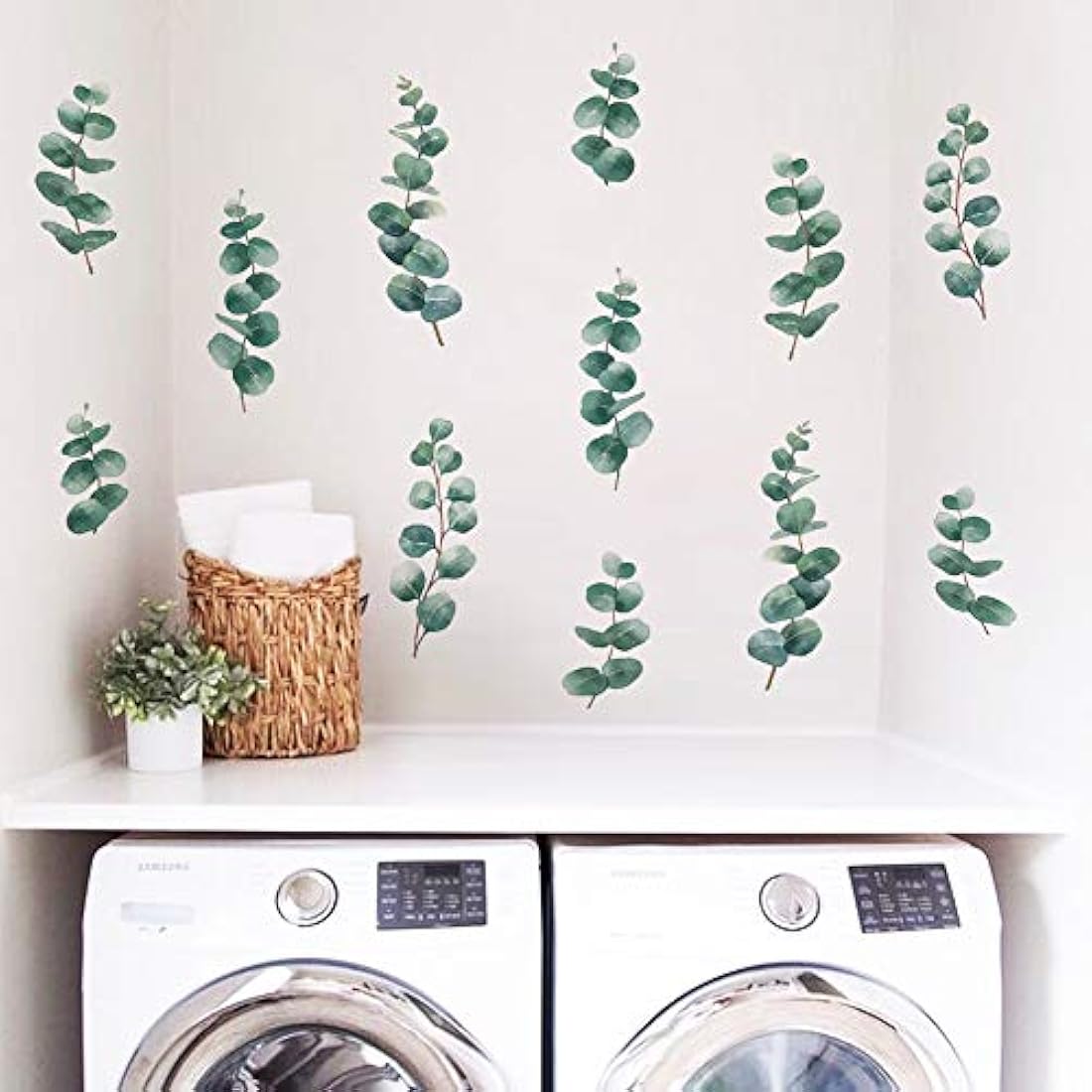 Adhesivo decorativo para pared con diseño de hojas de eucalipto