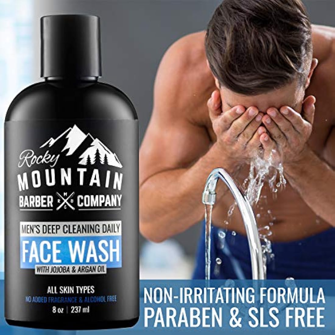 Rocky Mountain Barber Limpiador de lavado facial para hombre