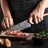 yarenh acero de Damasco cuchillos de chef 8