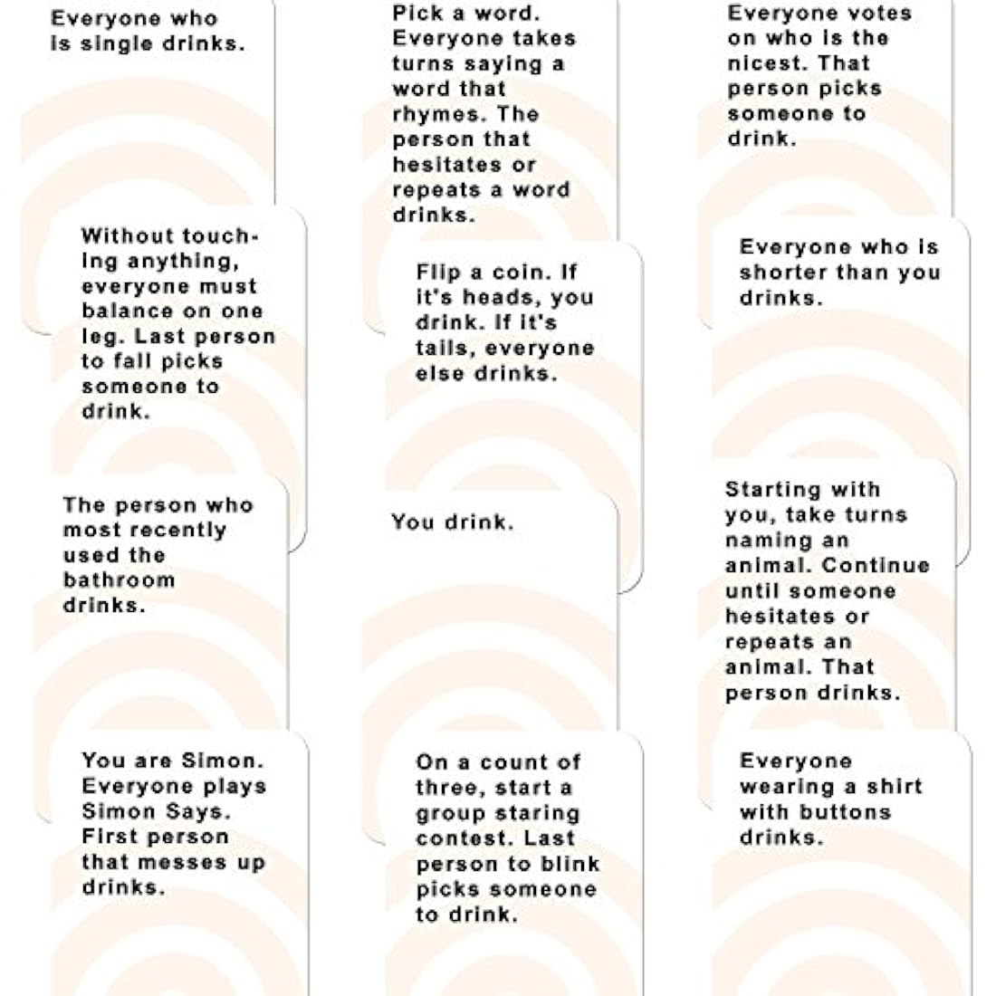 divertido juego de bebida para adultos para fiestas