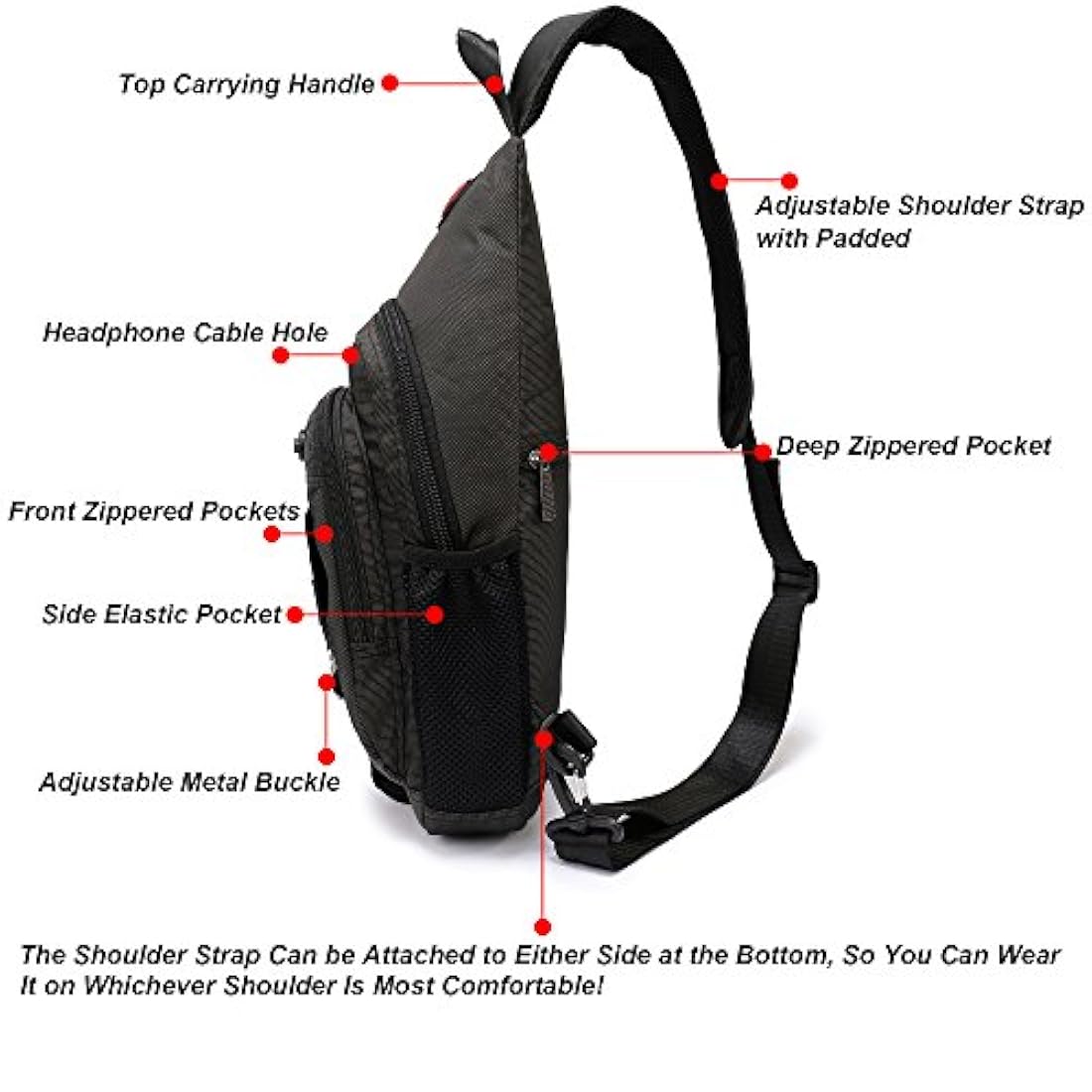 Morral para senderismo, color negro, Nicgid