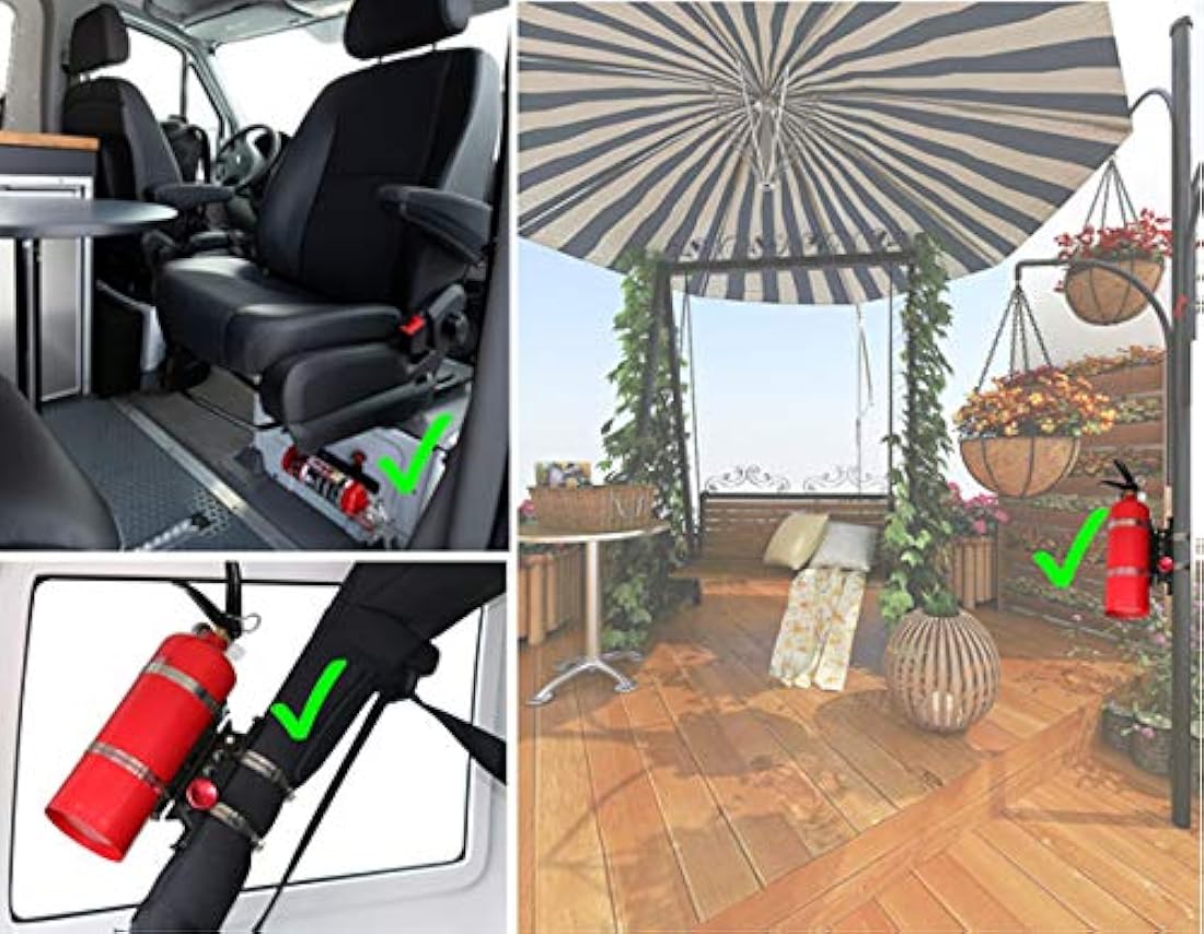 Soporte universal ajustable para extintor de incendios para Jeep Wrangler UTV Polaris RZR Can Am y motocicleta grande, ajustable, de aluminio