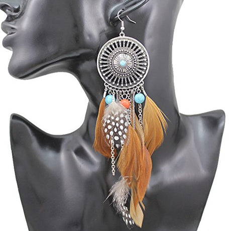 Pendientes en plata con plumas