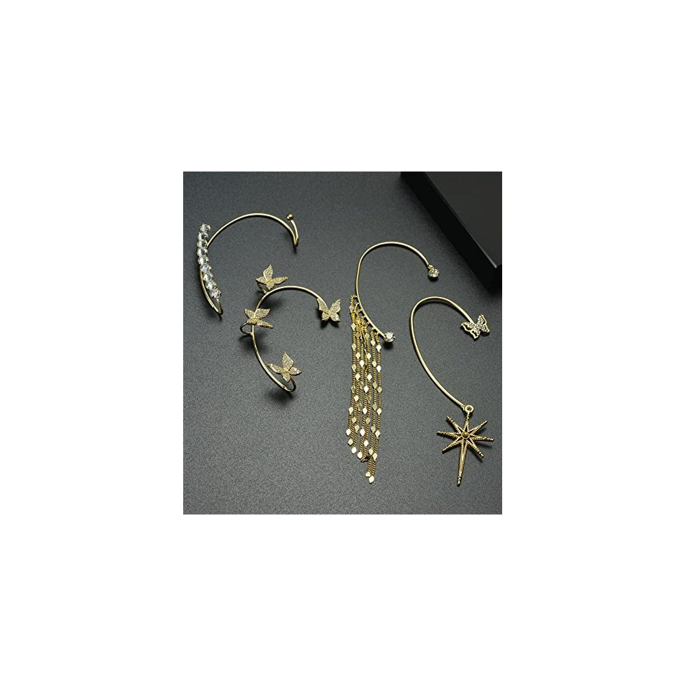 Aretes de mariposa largos con borla para mujeres