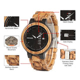 Reloj de madera para hombre Cuarzo analógico c