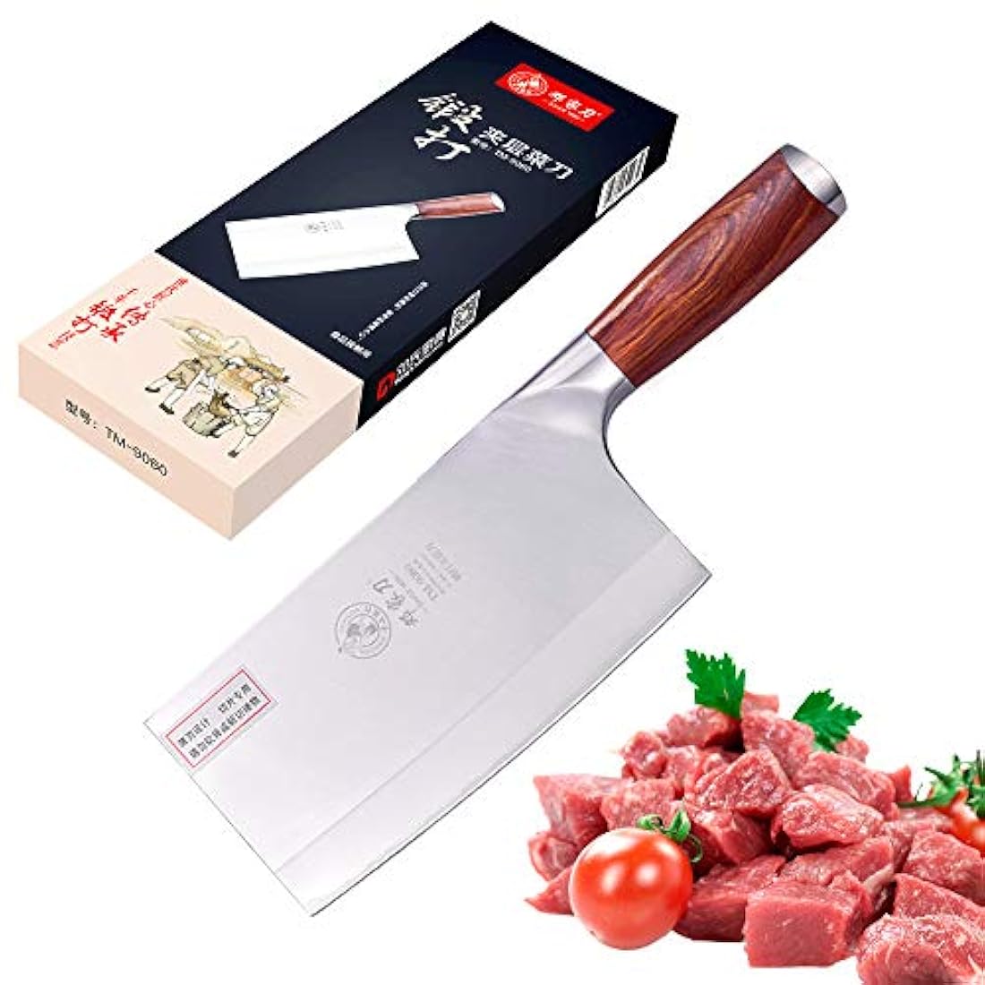 DENGJIA Cuchillo de chef chino forjado con hoja de acero