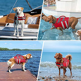Kuoser Chaleco salvavidas para perros con rayas reflectantes, chaleco salvavidas ajustable de alta visibilidad, salvavidas para perros pequeños, medianos y grandes