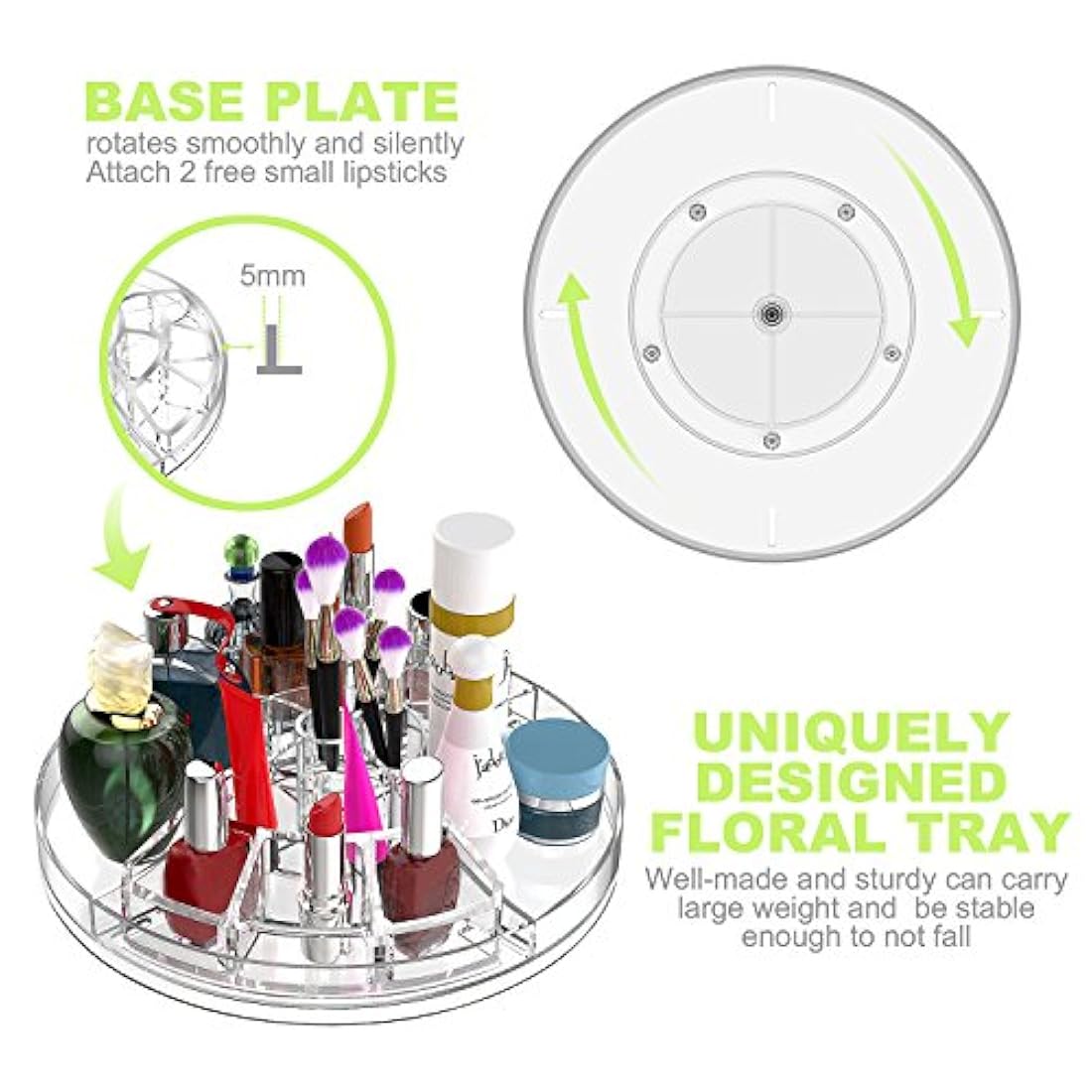 Estuche organizador de maquillaje giratorio 360 grados