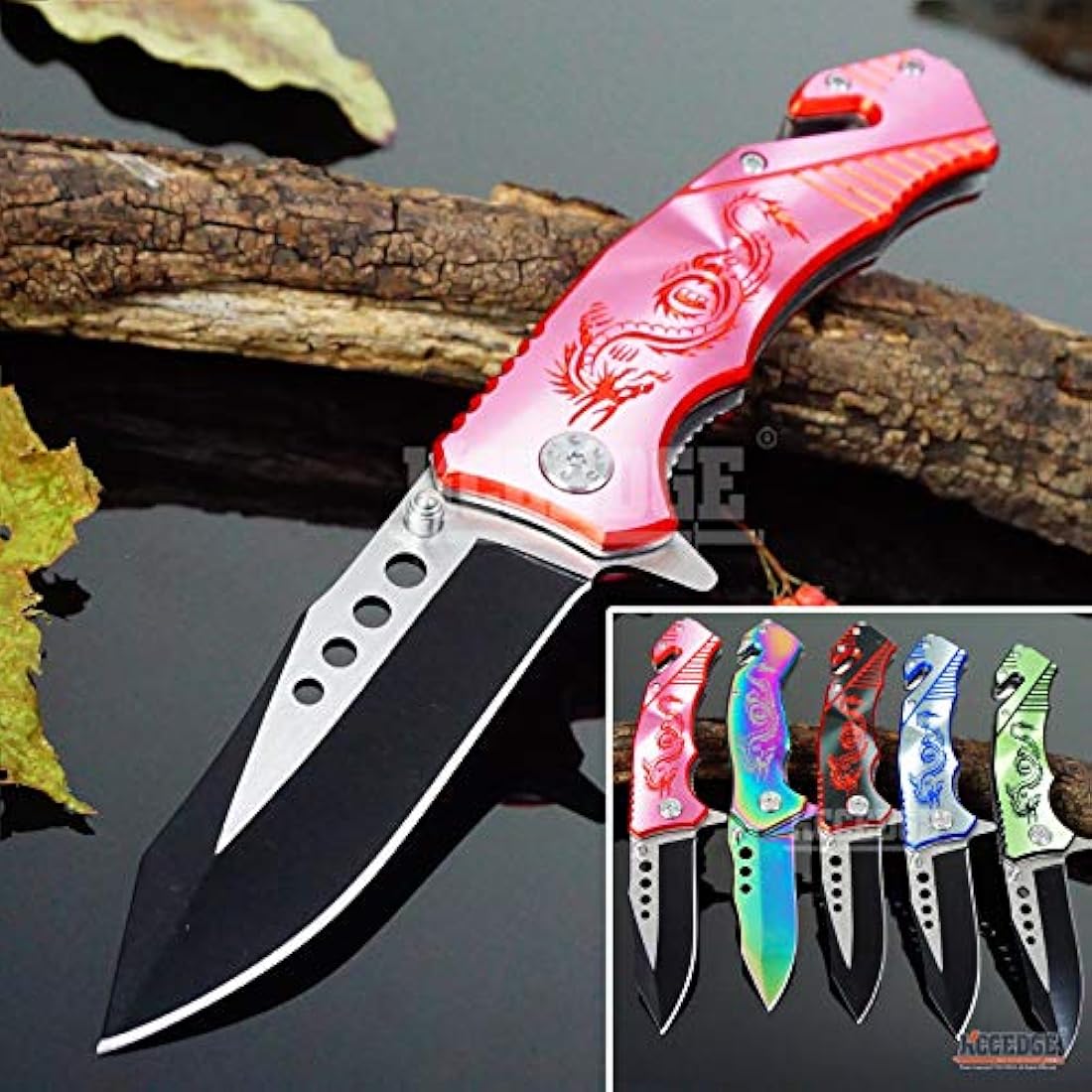 KCCEDGE - Cuchillo de bolsillo EDC para camping.