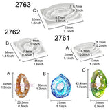 Moldes de silicona de resina epoxi de ágata Crystal Geode, 3 unidades, altura de 3,3 a 1.7 in