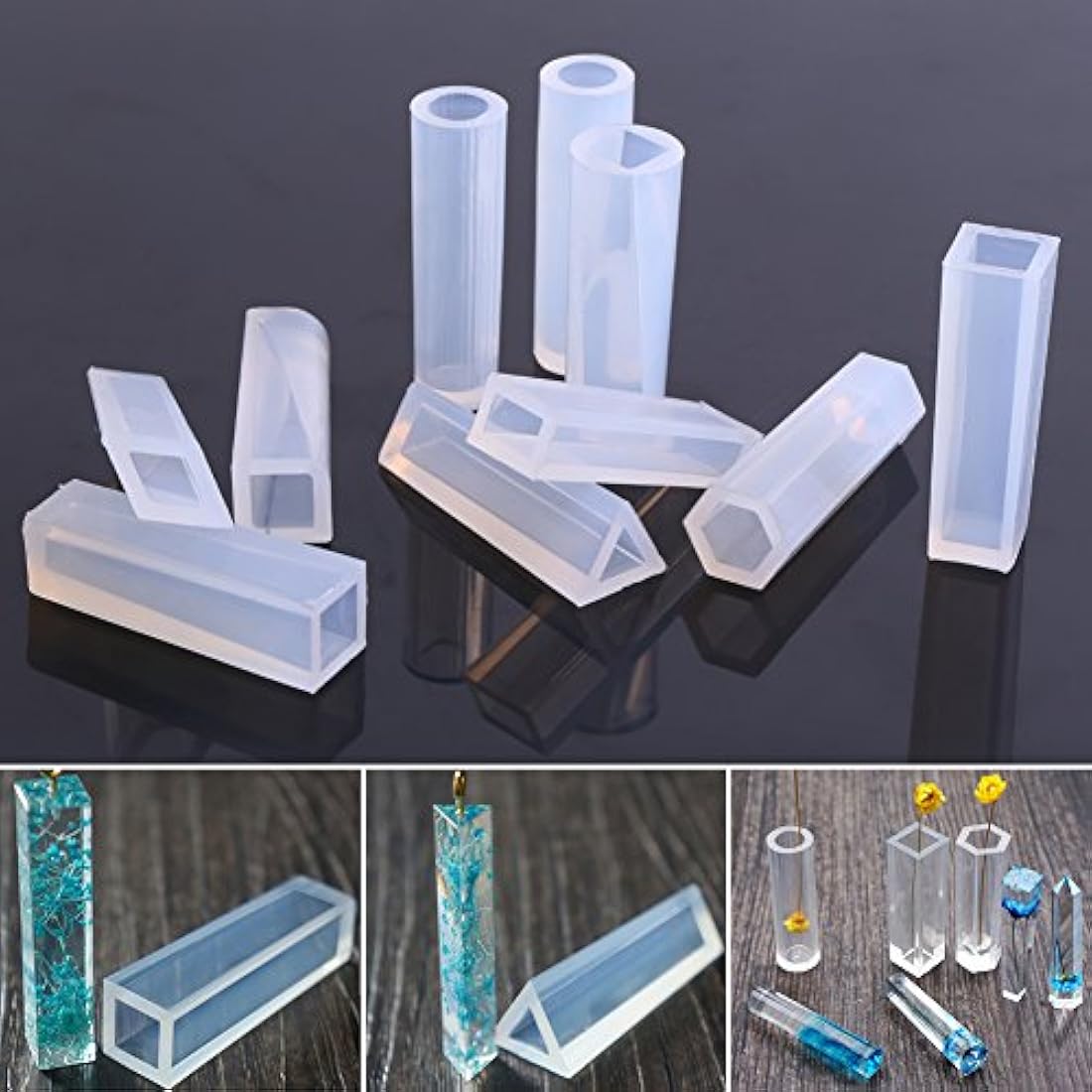 10 pcs/Set DIY Jewely cilindros rayas molde de silicona