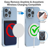 imluckies Cartera magnética compatible con MagSafe Wallet diseñada para iPhone 13 Pro Max/13 Pro/13/13 Mini, doble tela elástica con bolsillos para tarjetas para iPhone 12 Pro Max Mini, color azul