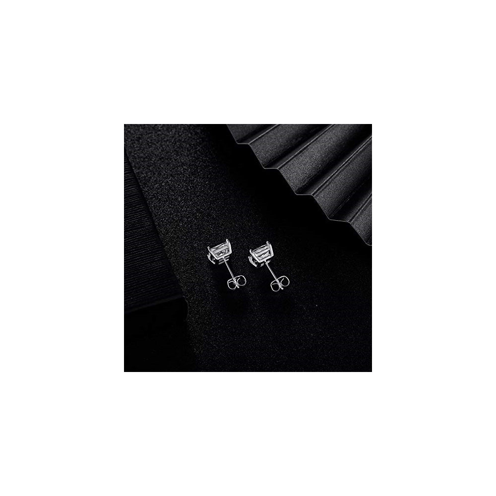 Aretes chapados en oro blanco de 18 quilates con circonita