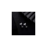 Aretes chapados en oro blanco de 18 quilates con circonita