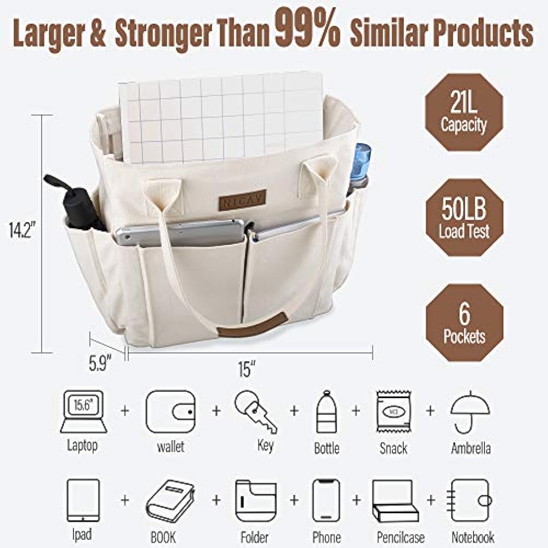 Bolso de lona para mujer