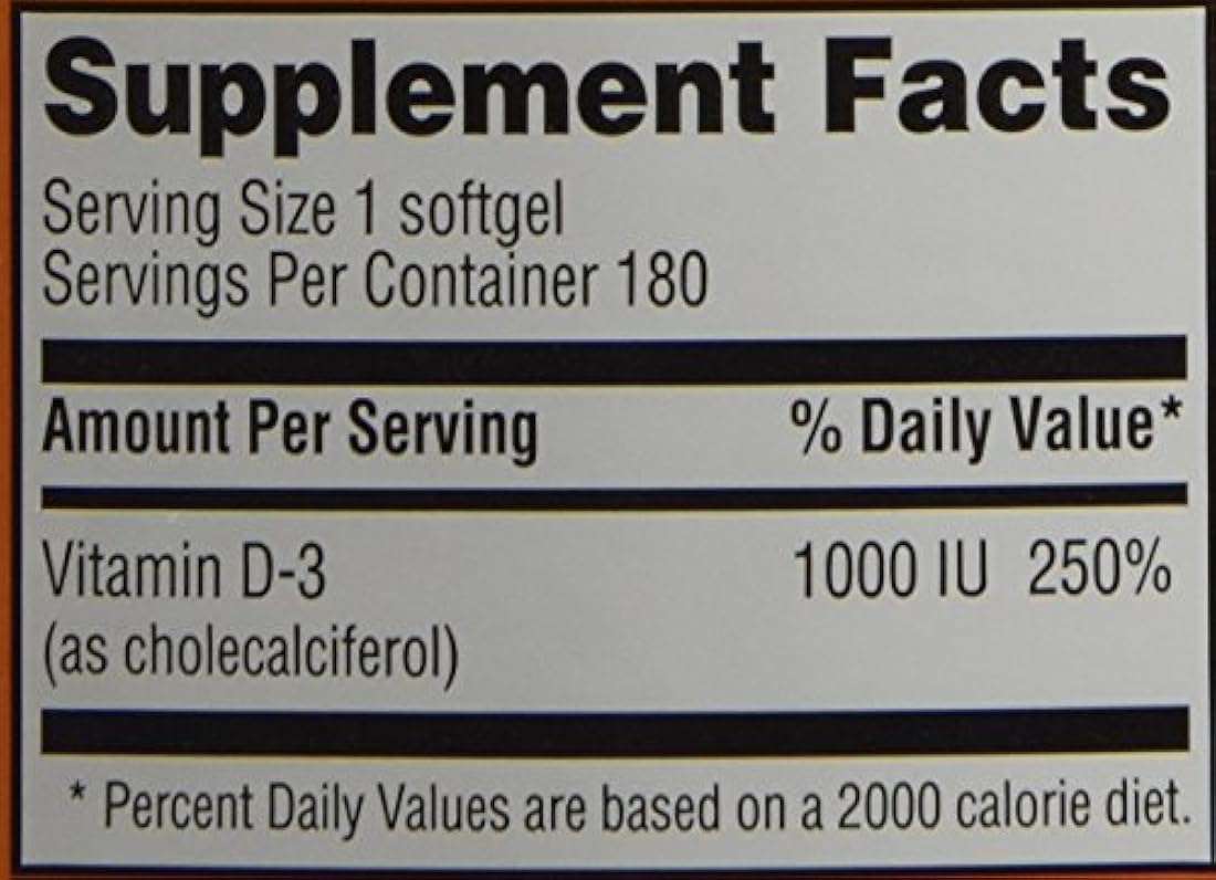 Trader Joe's Vitamina D-3 1000iu, 180 cápsulas blandas
