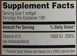 Trader Joe's Vitamina D-3 1000iu, 180 cápsulas blandas