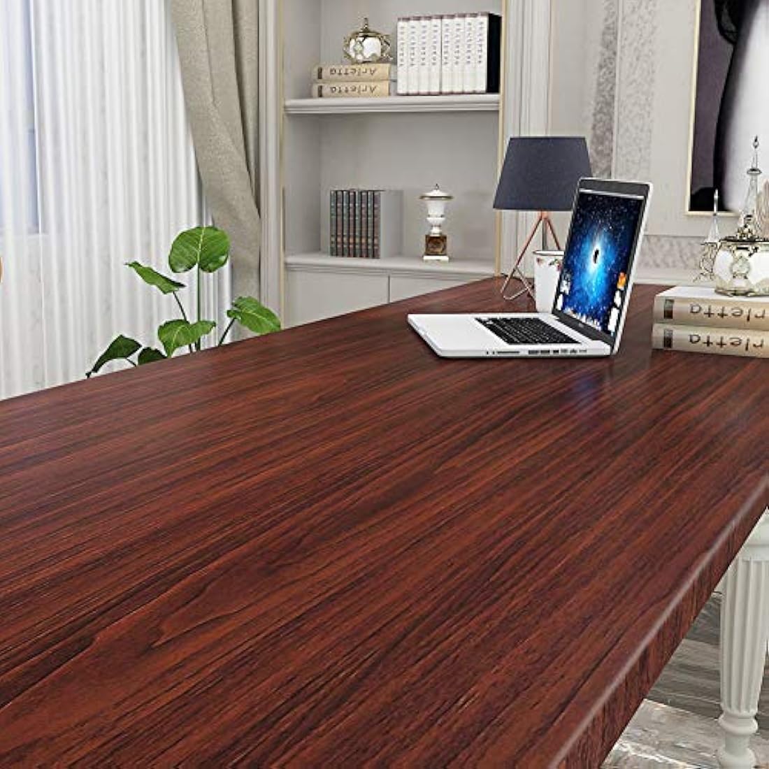papel de vinilo decorativo tipo madera oscura (197 x 24)