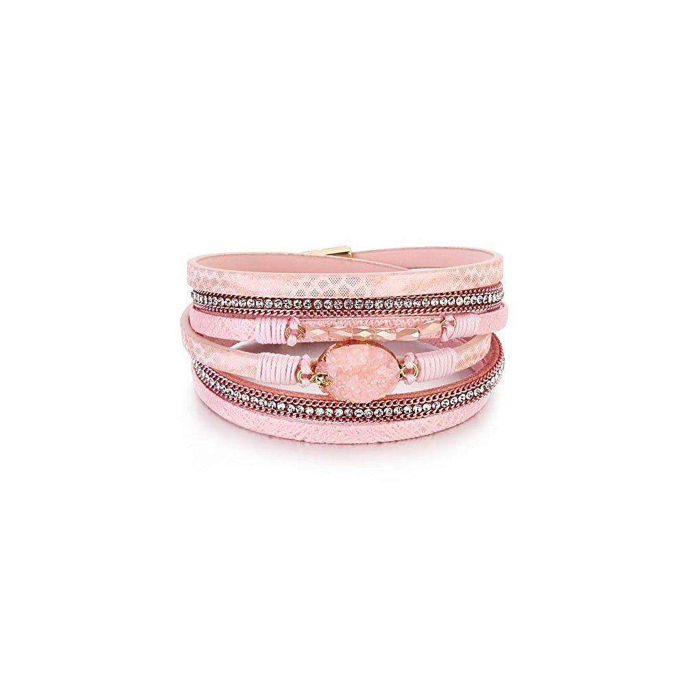 Pulseras y tobilleras en cuero de piel estilo bohemio