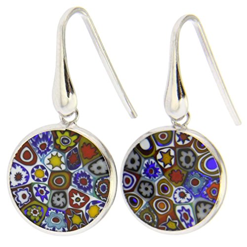 Pendientes redondos colgantes Multicolor - Plata