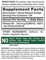 Nature's Truth Vitamin D3 5000 IU Softgels 130 Count | High Potency Vitamin D | Non-GMO, Gluten Free