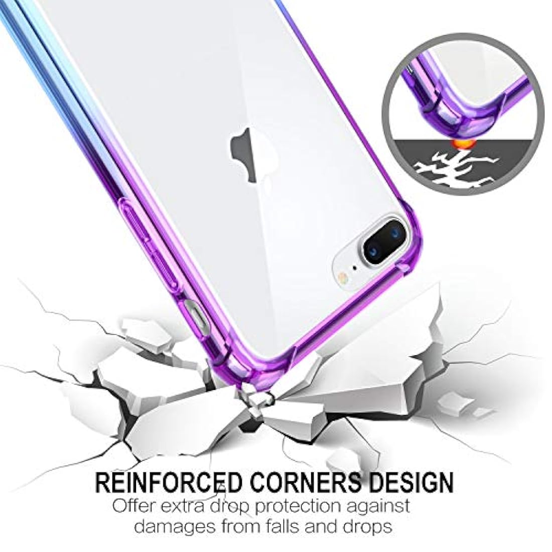 Funda para iPhone 7 Plus, transparente, antiarañazos,delgada