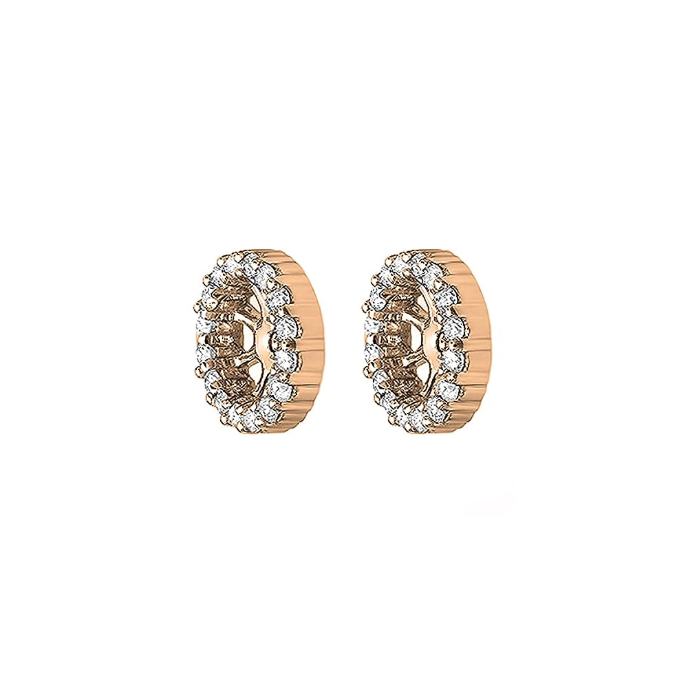 Aretes extraíbles de diamante blanco redondo para mujeres