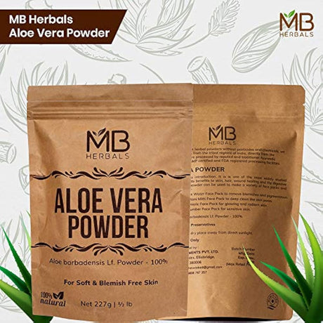 MB Herbals Aloe Vera Polvo y orgánico cultivado