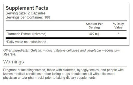 vitacost Extracto de Cúrcuma – -800 mg por Servir – 200