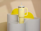 Vaso aislado al vacío de acero inoxidable con tapa y popote para agua, té helado o café