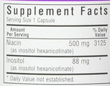 Bluebonnet Niacina sin enjuague 500 mg cápsulas vegetales, 120 unidades