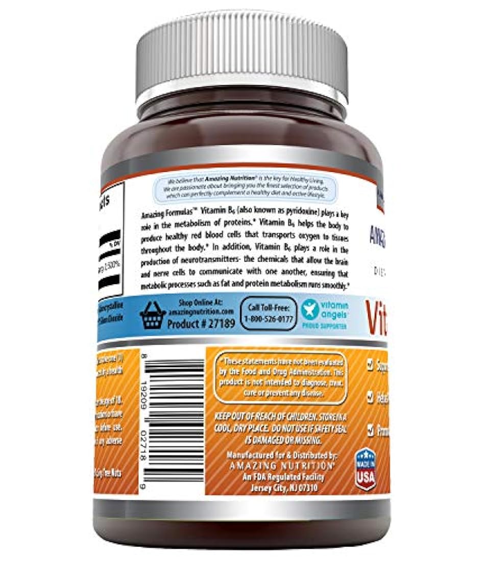 Amazing Formulas Vitamina B6-50mg 250 comprimidos